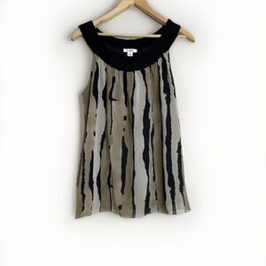 Cato Women's Large Sleeveless Lined Brown Black Taupe Scoop Neck Casual Blouse